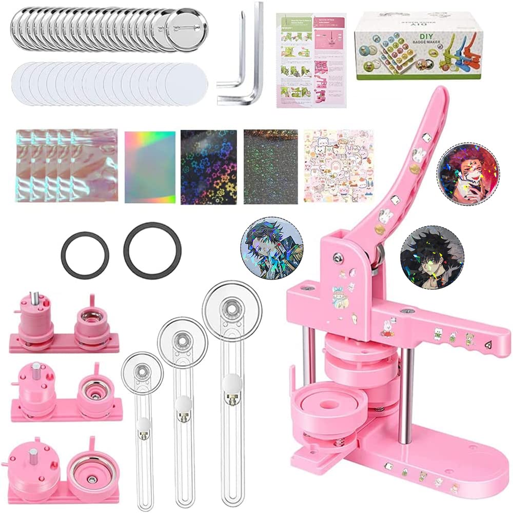 Amazon | 【300個のパーツ付き】【3種類の金型】缶バッジマシーン 缶